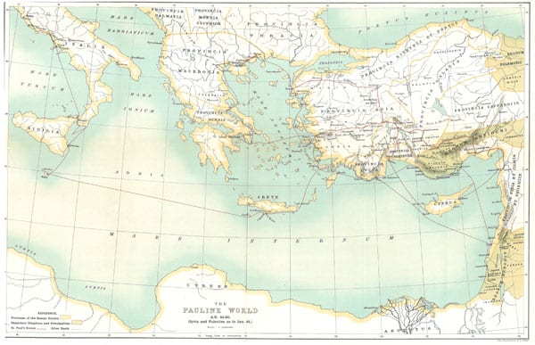 William M Ramsay's Map of the Pauline World
