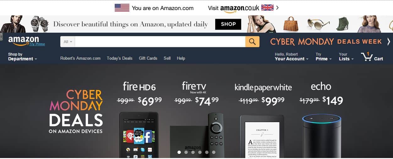 Cyber Monday on Amazon