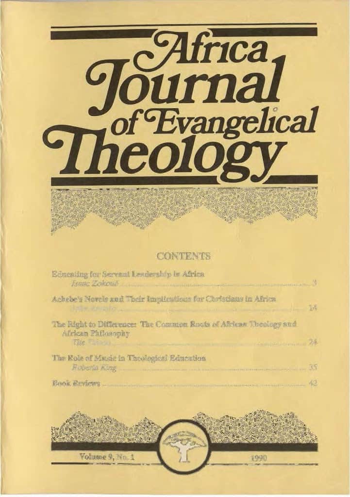 Africa Journal of Evangelical Theology Vols. 9-20 Now Online