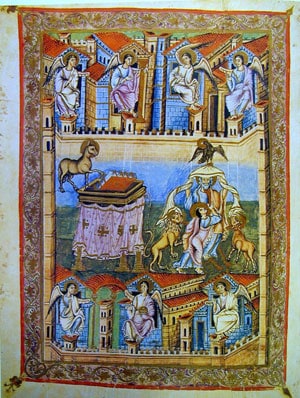 Frontispiece, Book of Revelation, Bible of San Paolo fuori le Mura, 9th century