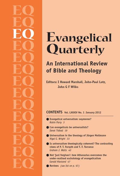 Evangelical Quarterly Vol 84 (2012)