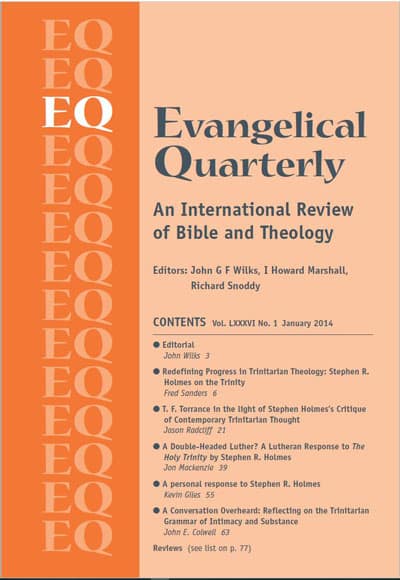 Evangelical Quarterly Volume 86 (2014) front cover
