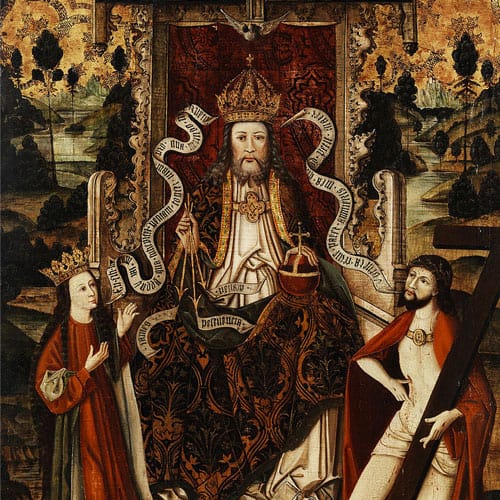 God the Father on his throne, Westphalia, Germany, late 15th century.