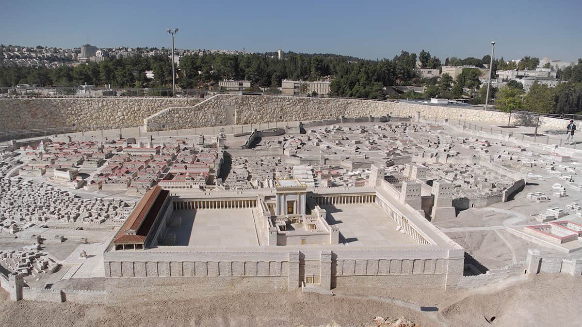 Herod's Temple as depicted on the Holyland Model of Jerusalem.