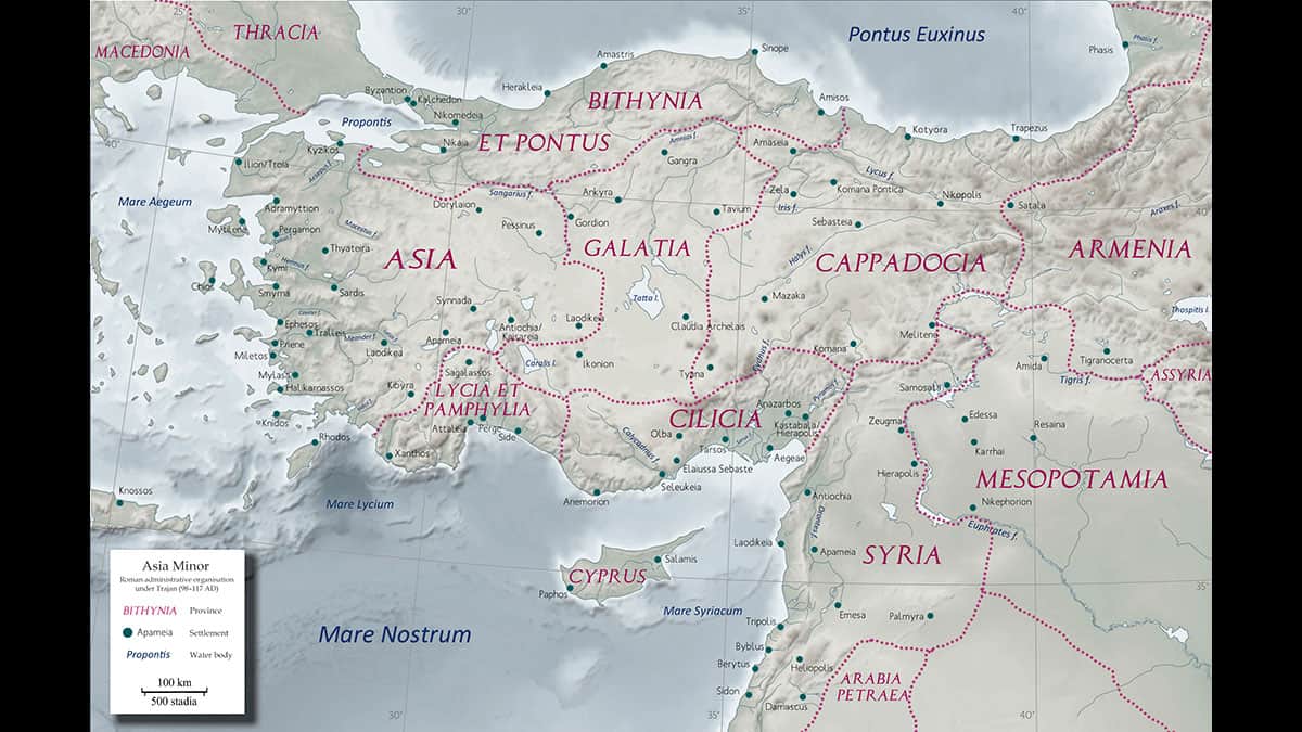 The Roman provinces of Asia Minor under Trajan, including Galatia