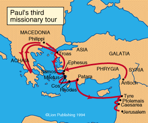 Paul's Third Missionary Tour. Used by permission of Lion Publishing Plc.